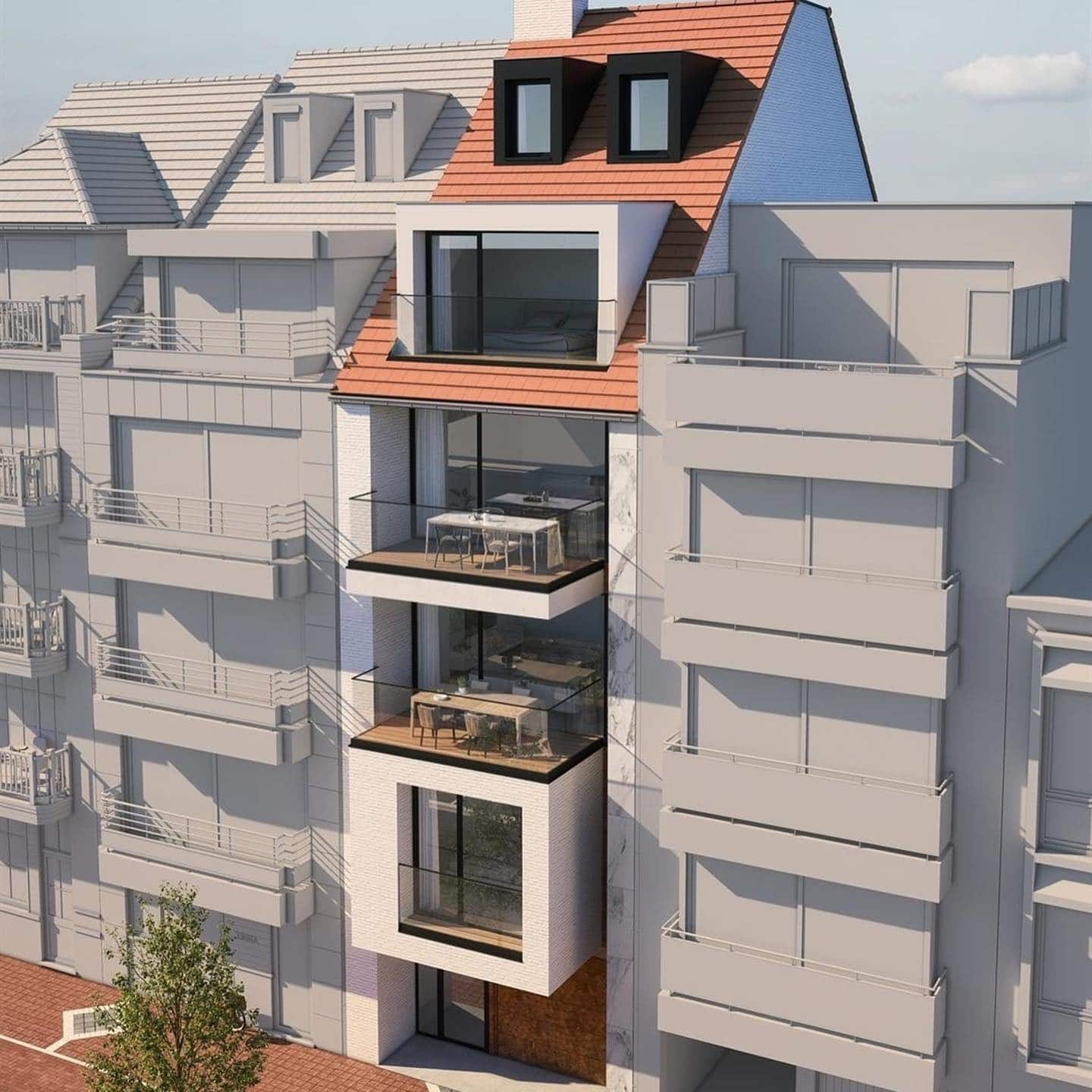 Nieuwbouw meergezinswoning op 2 locaties in Knokke - Architect @pietbailyu @project_architects - Ontwikkelaar